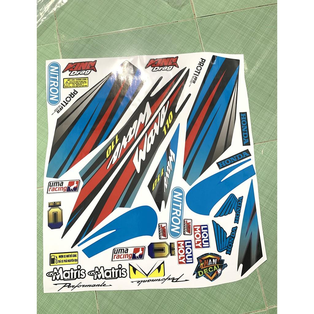 Tem wave 110 xanh đen