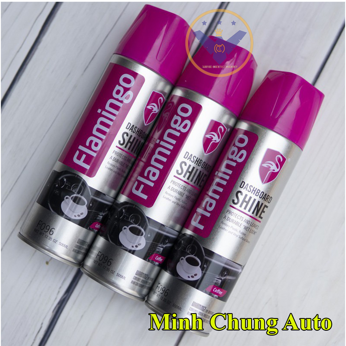 COMBO 2 bình xịt vệ sinh taplo, nhựa, da nội thất xe ô tô Flamingo hương cà phê 500ml