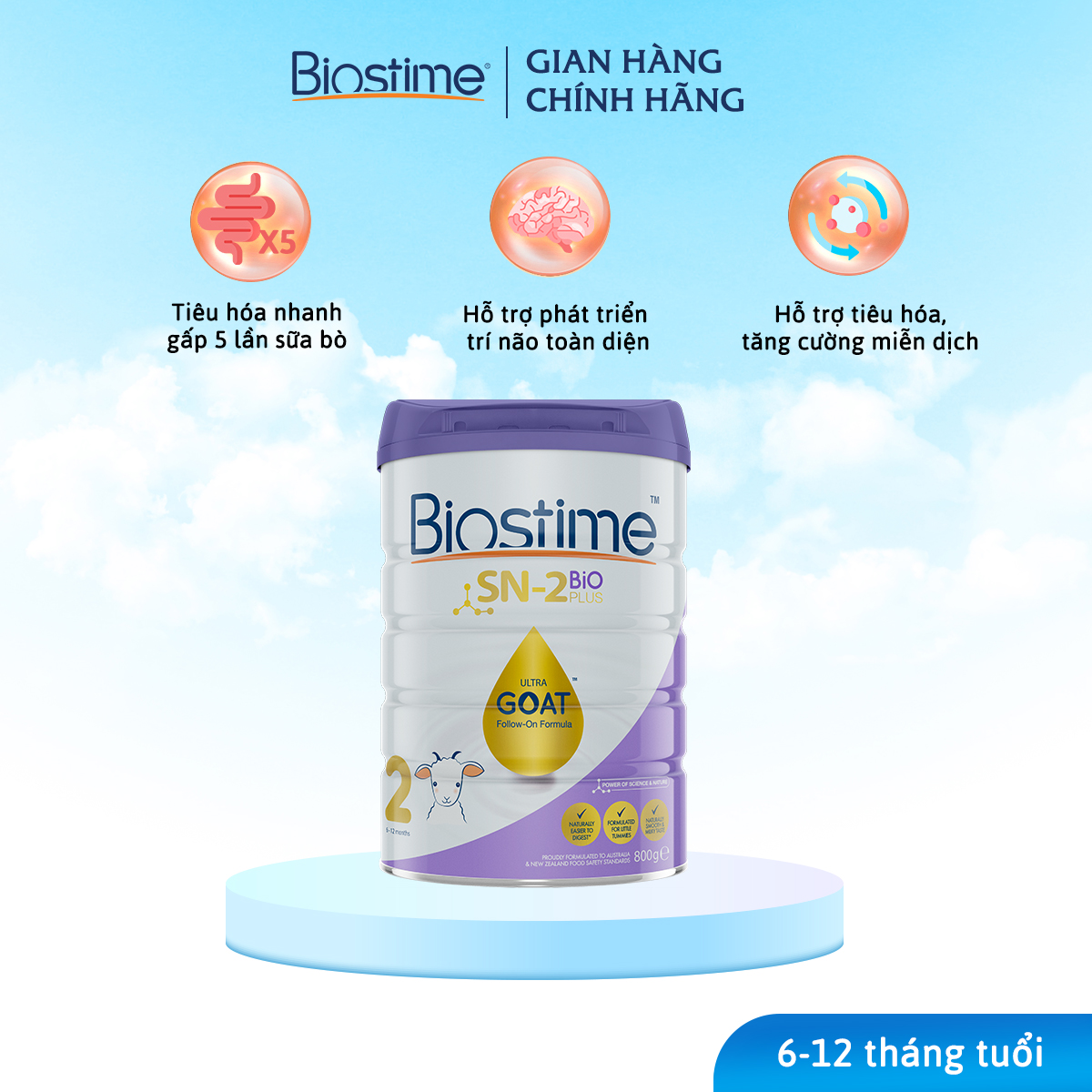 Sữa Dê Biostime Sn-2 Bio Plus Ultra Goat hộp 800g