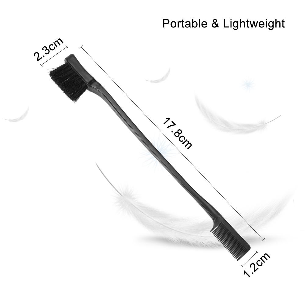 Double Sided Control Hair Brush Comb 2 in 1 Hair Styling Comb Eyebrow Brush for Natural Hair