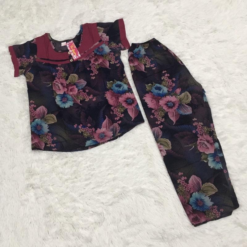 Bộ tôn nhung thái lửng phối cổ tay ngắn(size 40-70kg