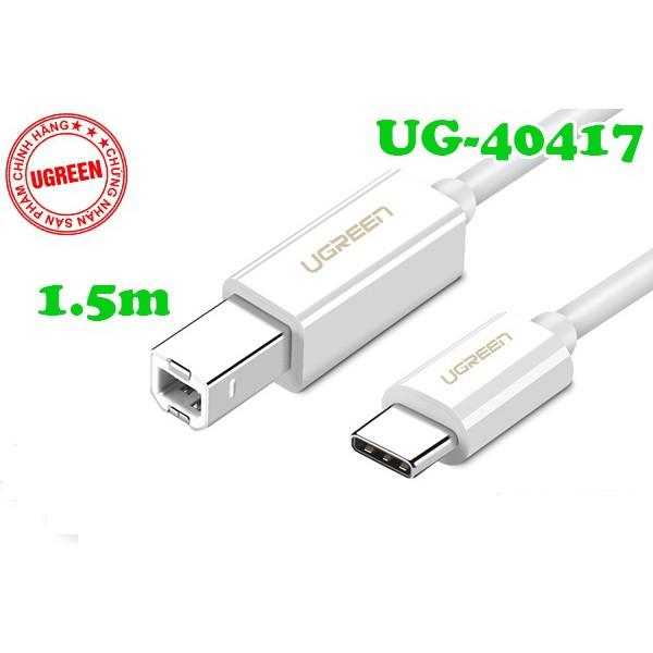 Cáp máy in USB Type C dài 1.5m Ugreen 40417 - Hàng chính hãng