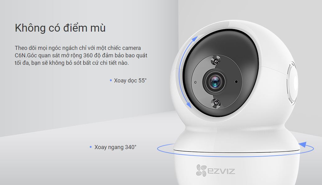 Camera WiFi Trong Nhà EZVIZ C6N 2MP 1080P, Xoay 360 độ Đàm Thoại 2 Chiều - Bảo Hành 24 Tháng