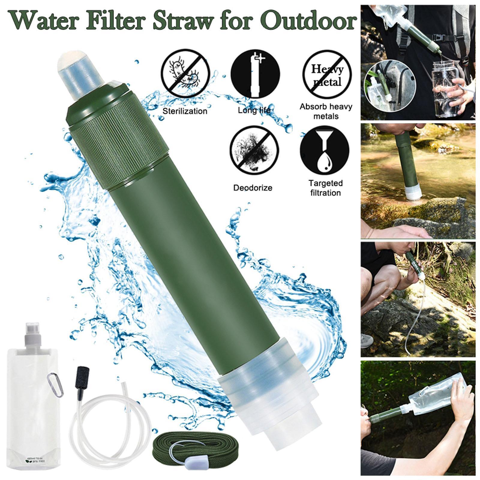 2x Outdoor Survival Water Filter Straw Purifier Filtration System Camping Equipment