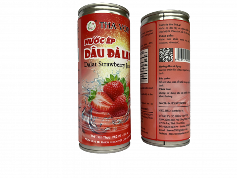 Nước Ép Dâu Đà Lạt thùng 24 lon x 250 ml