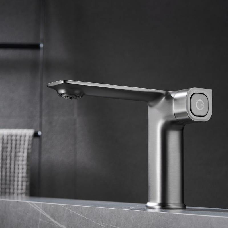 Vòi lavabo GRÜNDER ổn định nhiệt độ màu ghi xám trang nhã cao cấp