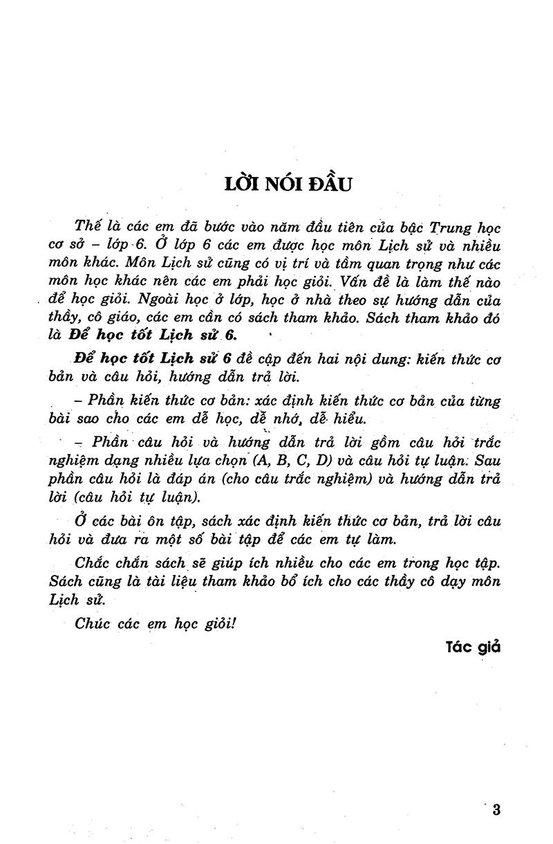 Để Học Tốt Lịch Sử Lớp 6