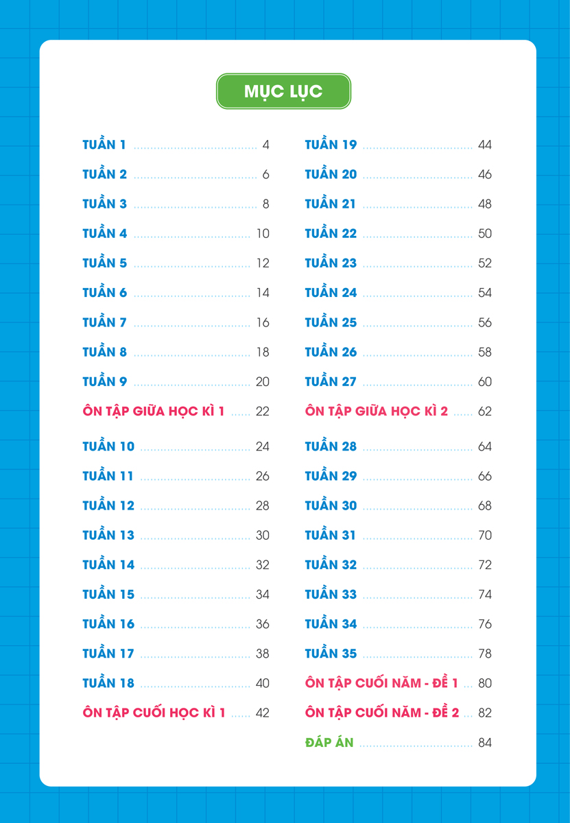 Phiếu Bài Tập Cuối Tuần Toán 2 (35 Tuần Học)_MEGABOOK