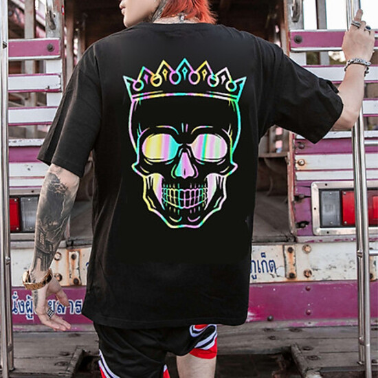 Áo Thun Nam_ Nữ  Phản Quang In hình KING , áo chất, đi đêm, đi phượt bao ngầu, nhìn đã mắt