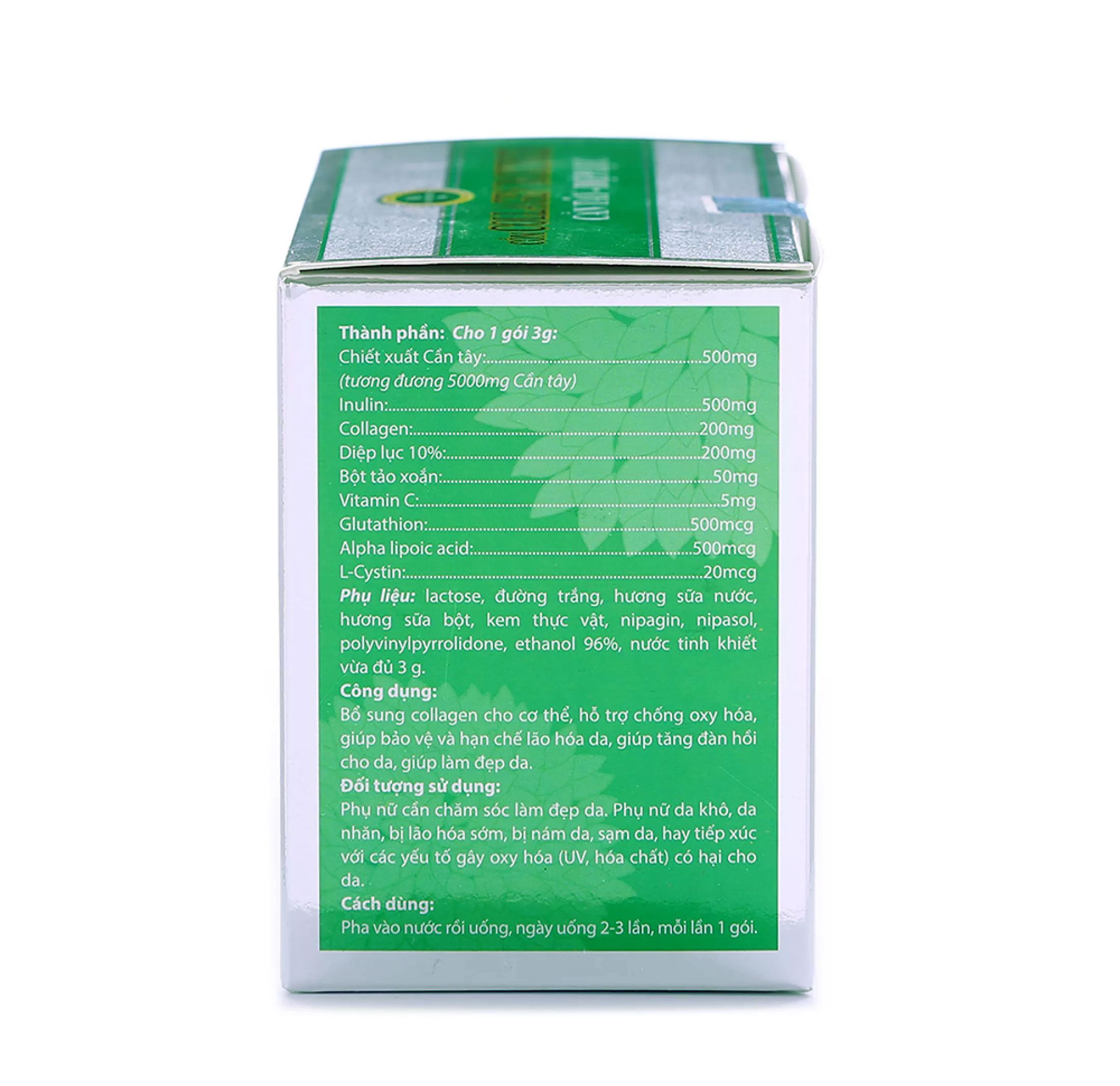 Cốm Collagen Roxtech Cần Tây Diệp Lục sáng da, chống lão hóa, mờ thâm sạm - Hộp 30 gói