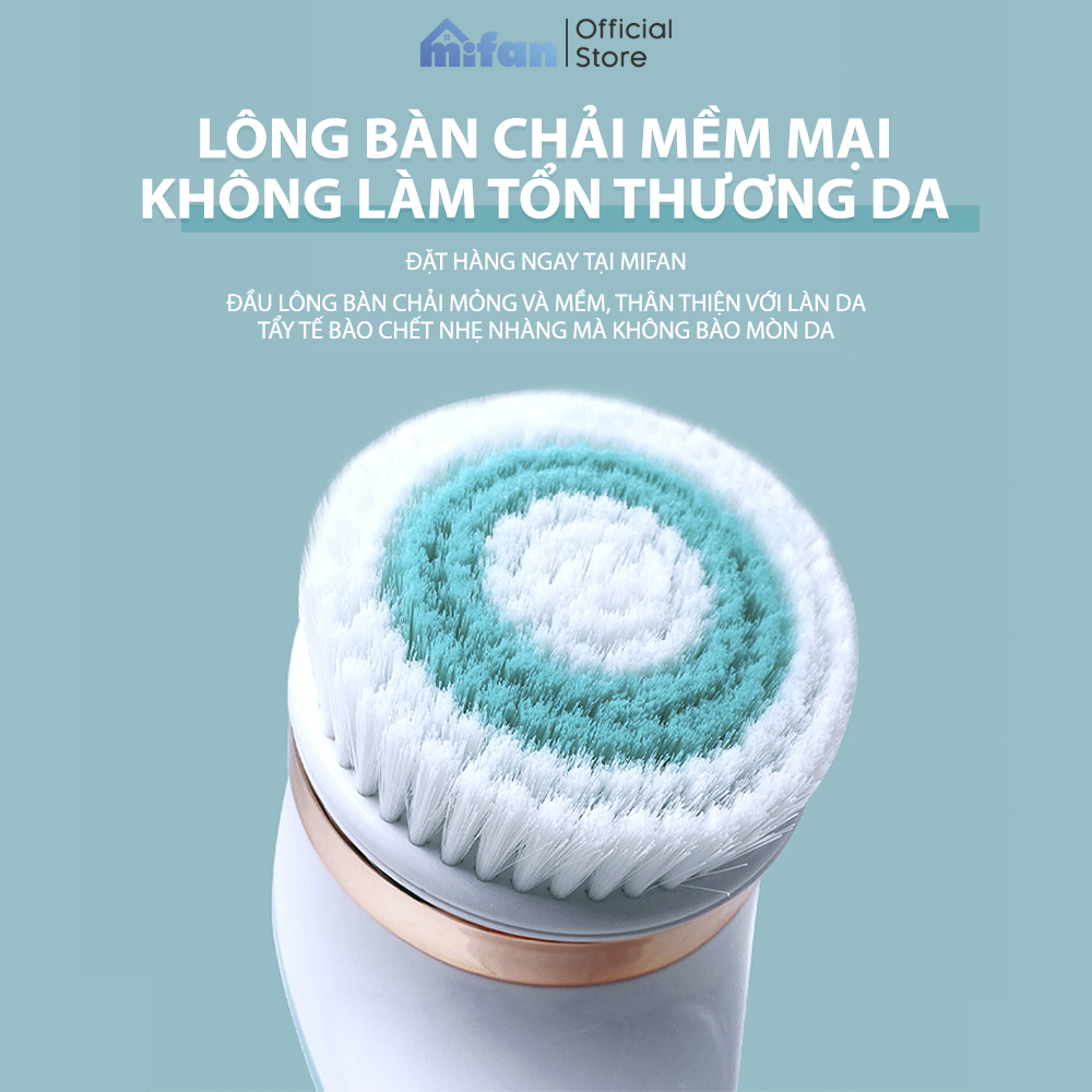 Bàn Chải Tắm Điện Tự Động Mifan - Cây chà lưng, massage toàn thân - Tặng kèm 4 đầu chải