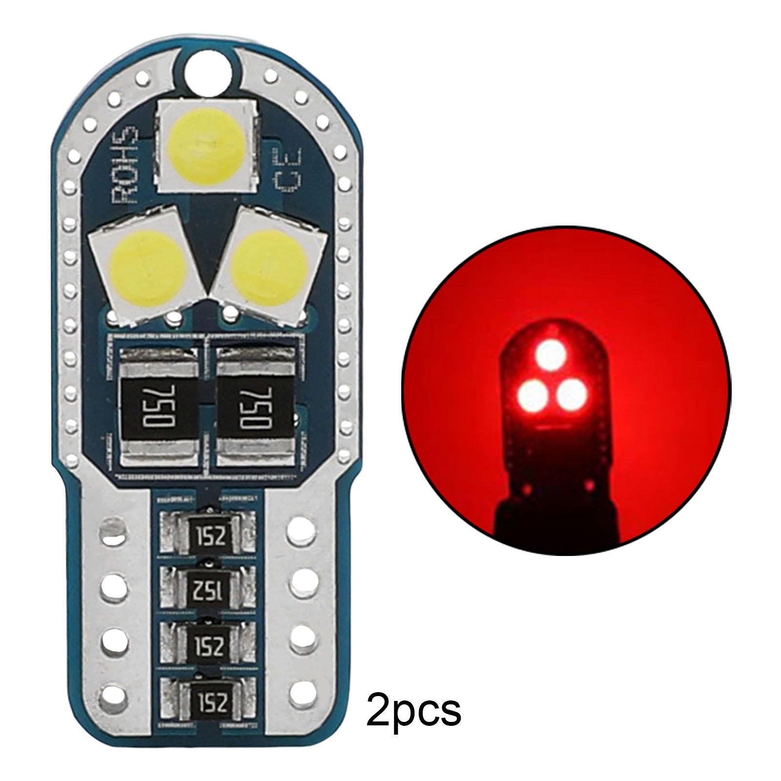 3X 2Pcs T10 194 168 DC12V LED Lights Bulb Dome Lights Light Red Light