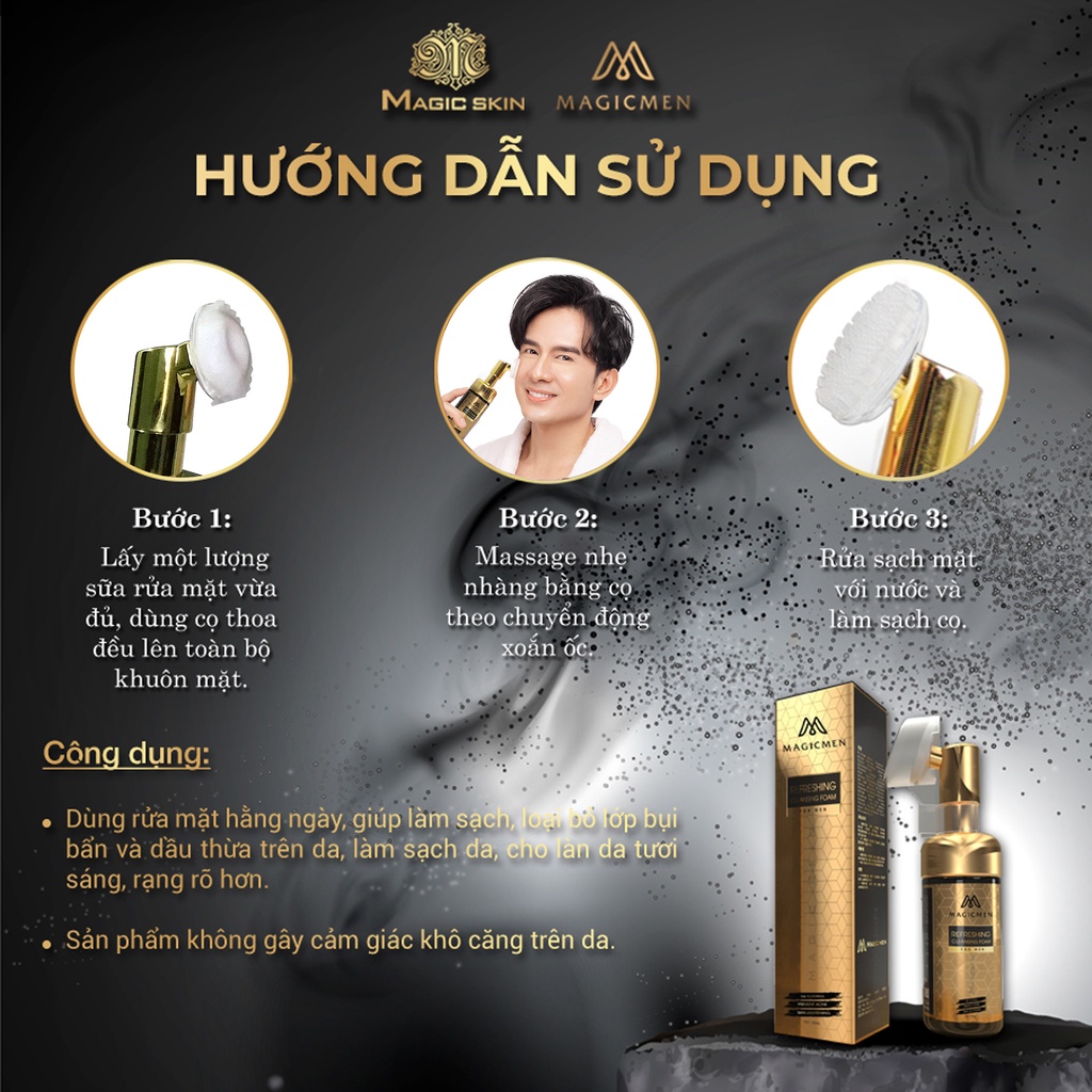Sữa Rửa Mặt Bọt Biển Cho Nam Refreshing Cleansing Foam For Men – Sức Hút Bậc Đế Vương 150ml