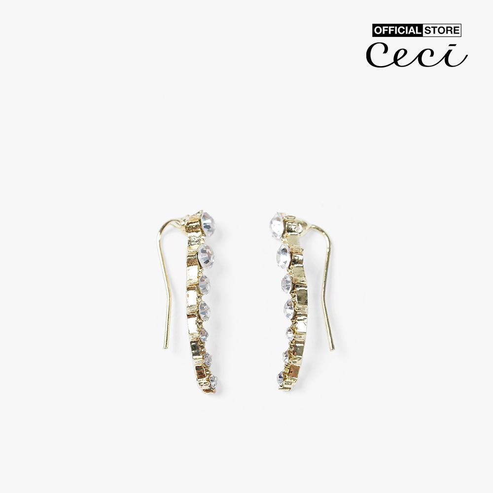 CECI - Khuyên tai nữ xỏ lỗ dáng dài đính đá lấp lánh CC1-04000064-27