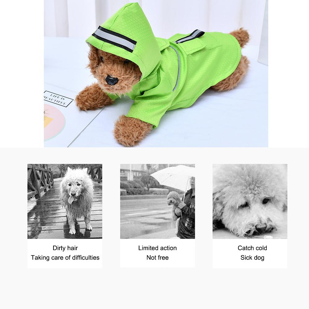 Summer Outdoor Puppy Pet Rain Coat with Reflective Stripe Waterproof Jackets Raincoat for Dogs Cats Apparel Clothes
