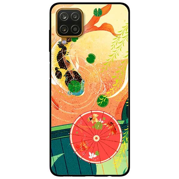 Ốp lưng dành cho Samsung Galaxy A12 mẫu Cá Chép Và Ô Đỏ