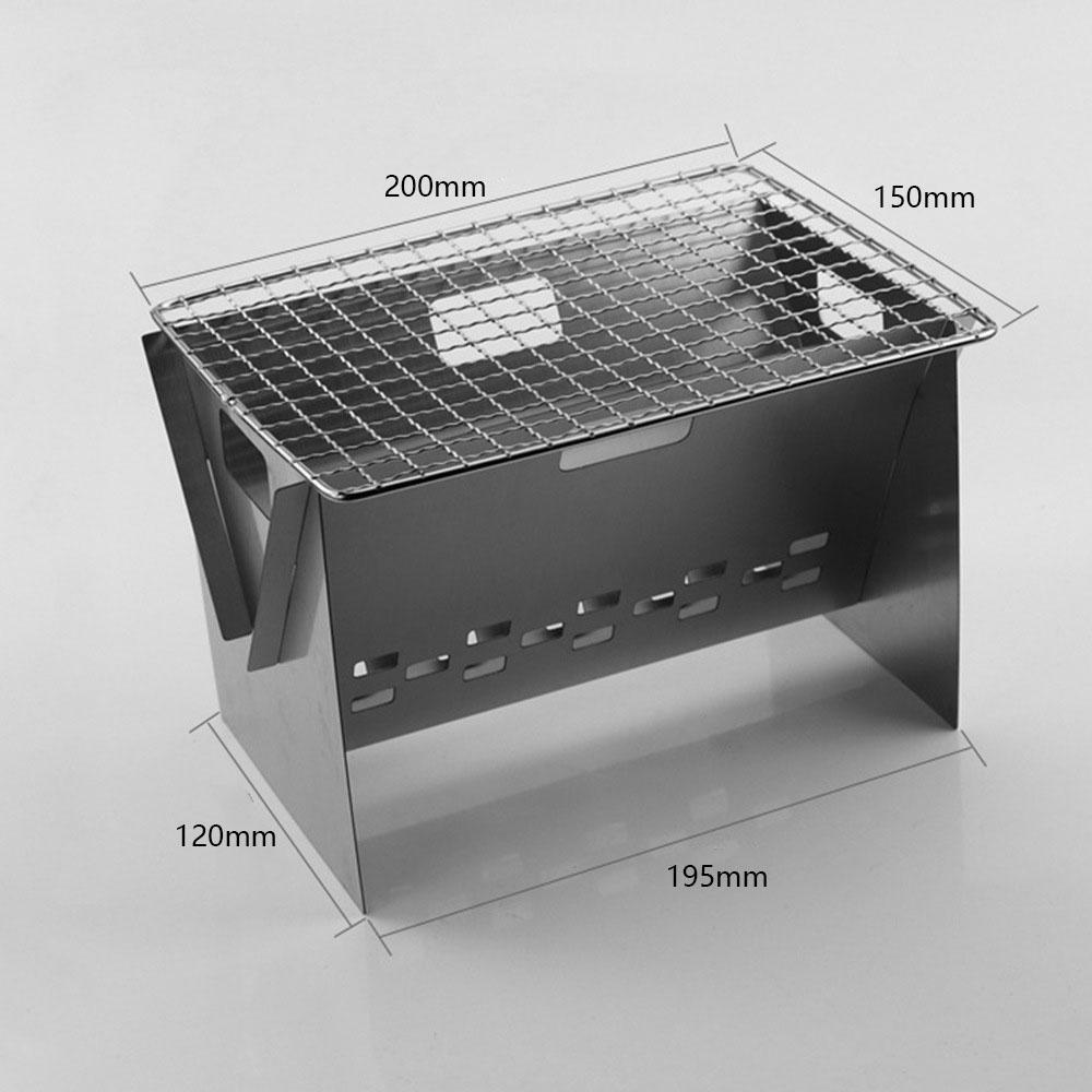 Bếp Nướng Ngoài Trời Mini Thép Không Gỉ Phù Hợp Cắm Trại Dã Ngoại Bbq Có Thể Gấp Gọn Kèm Túi Đựng