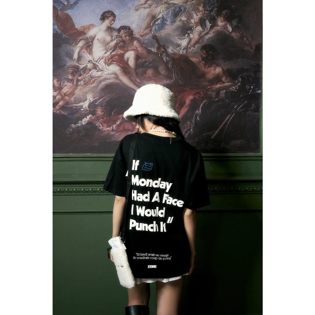 Áo thun XXME họa tiết Hate monday cao cấp màu đen - BLACK / WHITE / DARKGREEN