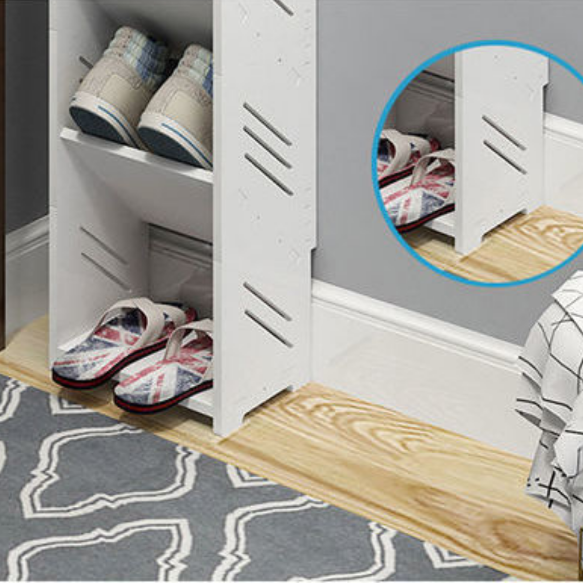 Kệ Giày Dép Gỗ Nhựa Cao Cấp Lắp Ghép Chống Nước, Giá Kệ Để Giày Dép Hàn Quốc 4 Tầng Chứa 4 Đôi Giày Dép Kích Thước 80*17*26 _Lốc Xoáy
