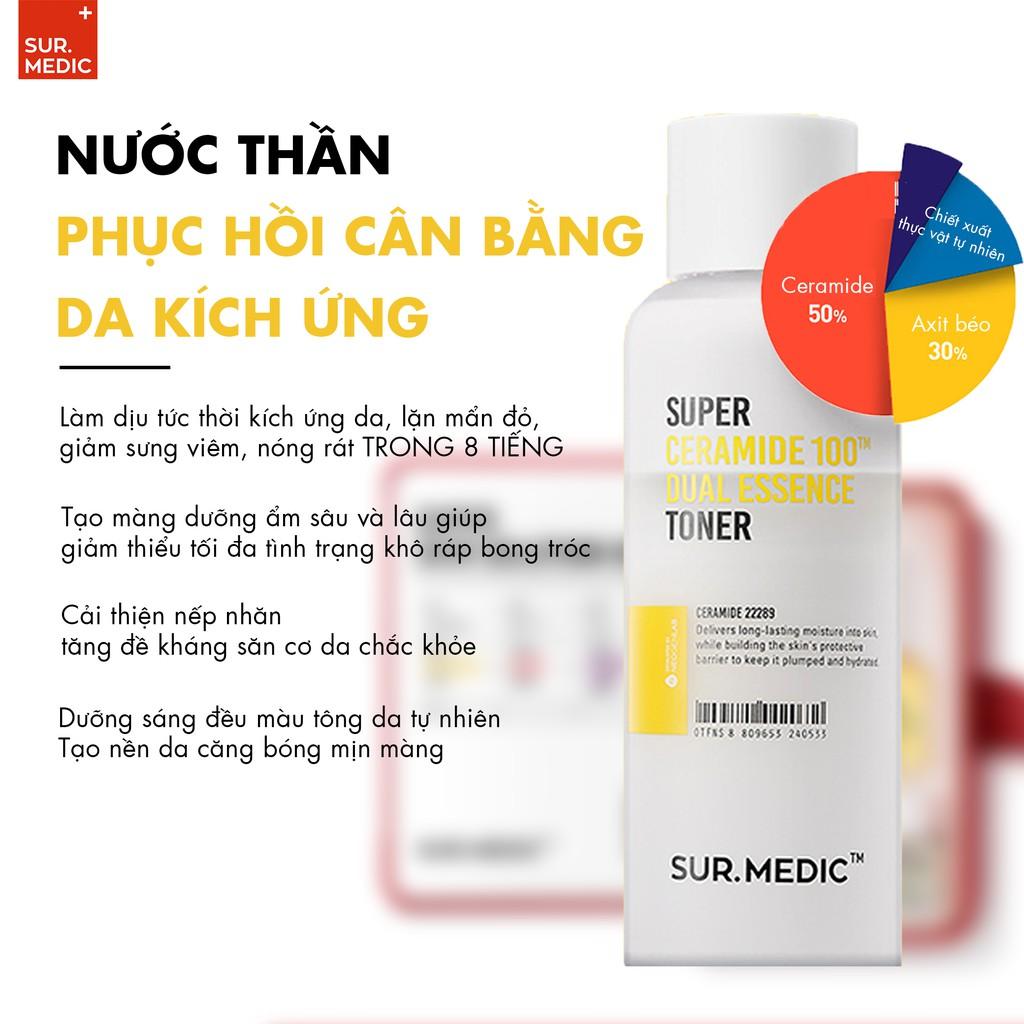 Nước Thần Phục Hồi Cân Bằng Da Kích Ứng SURMEDIC Super Ceramide 100tm Dual Essence Toner 130ml