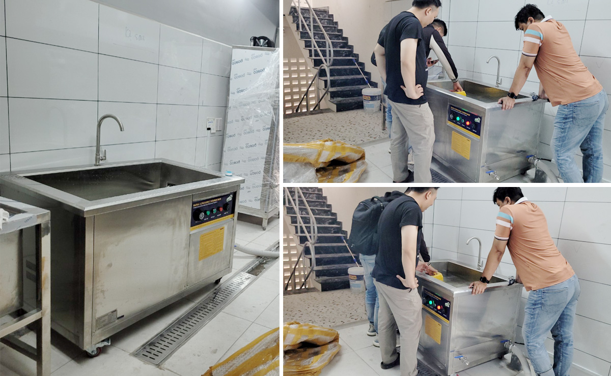 Hình ảnh Máy rửa chén siêu âm công nghiệp nhà xưởng căng tin trường học Rama RB1500 dung tích 234L - Hàng chính hãng