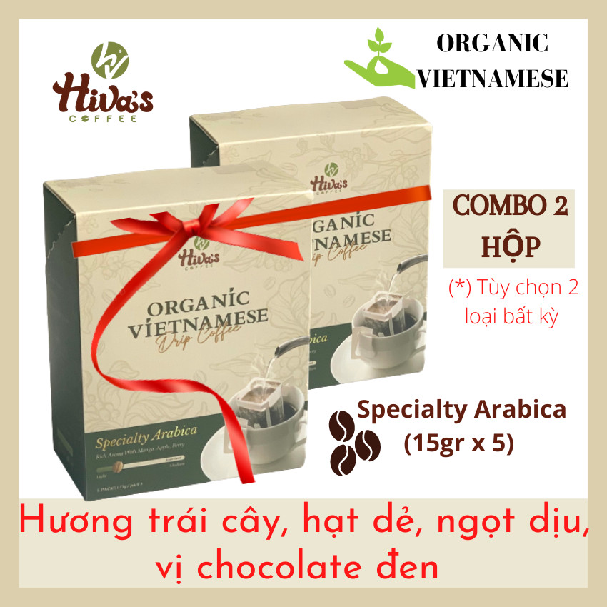 Cà Phê Phin Giấy Organic Vietnamese 2x - Hàng Chính Hãng - Hương vị đậm đà, hậu ngọt, full body, thơm nồng nàn vị nguyên bản