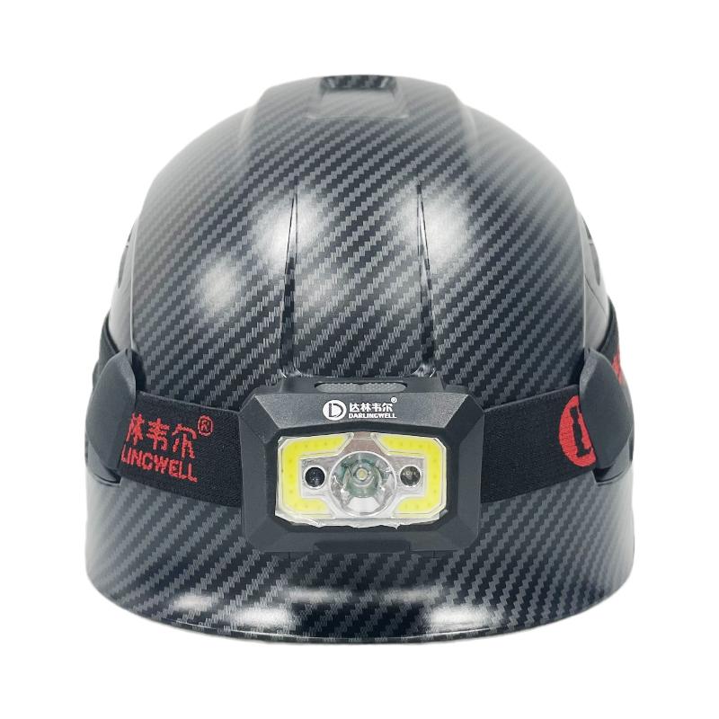 Mũ bảo hiểm an toàn bằng sợi carbon với đèn LED nhẹ abshat ansi công việc công nghiệp