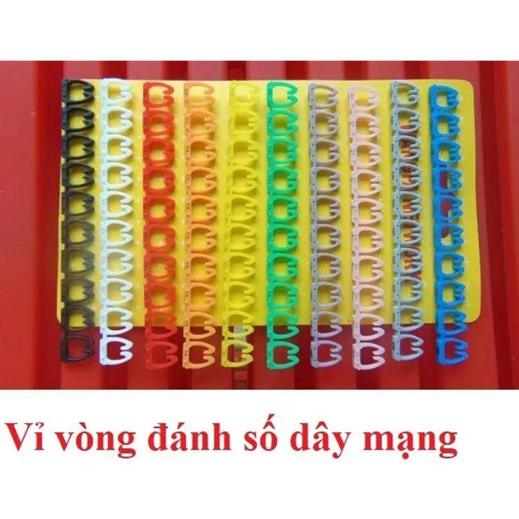 Vòng đánh số dây mạng Cat5 - Cat6 (Vỉ 100 số)