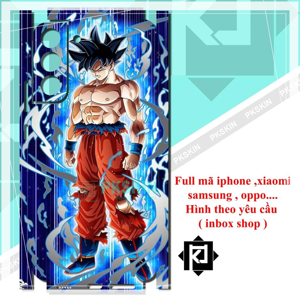 Miếng dán skin full lưng viền dành cho samsung s22, s22 plus ,s22 ultra , s20 , s20 plus, s20 ultra in hình dragon ball