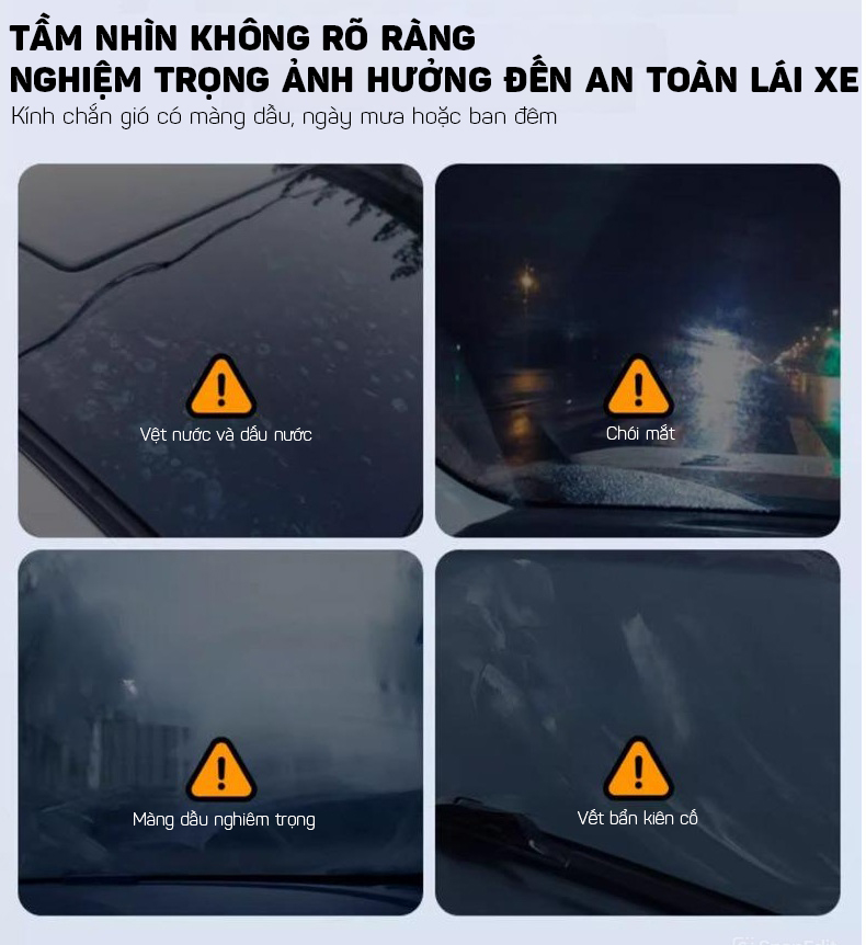Dung Dịch Tẩy Vết Dầu Trên Kính Lái Xe Ô Tô, Gương Chiếu Hậu, Nội Thất Bề Mặt Kính 450ml - Hàng Nhập Khẩu