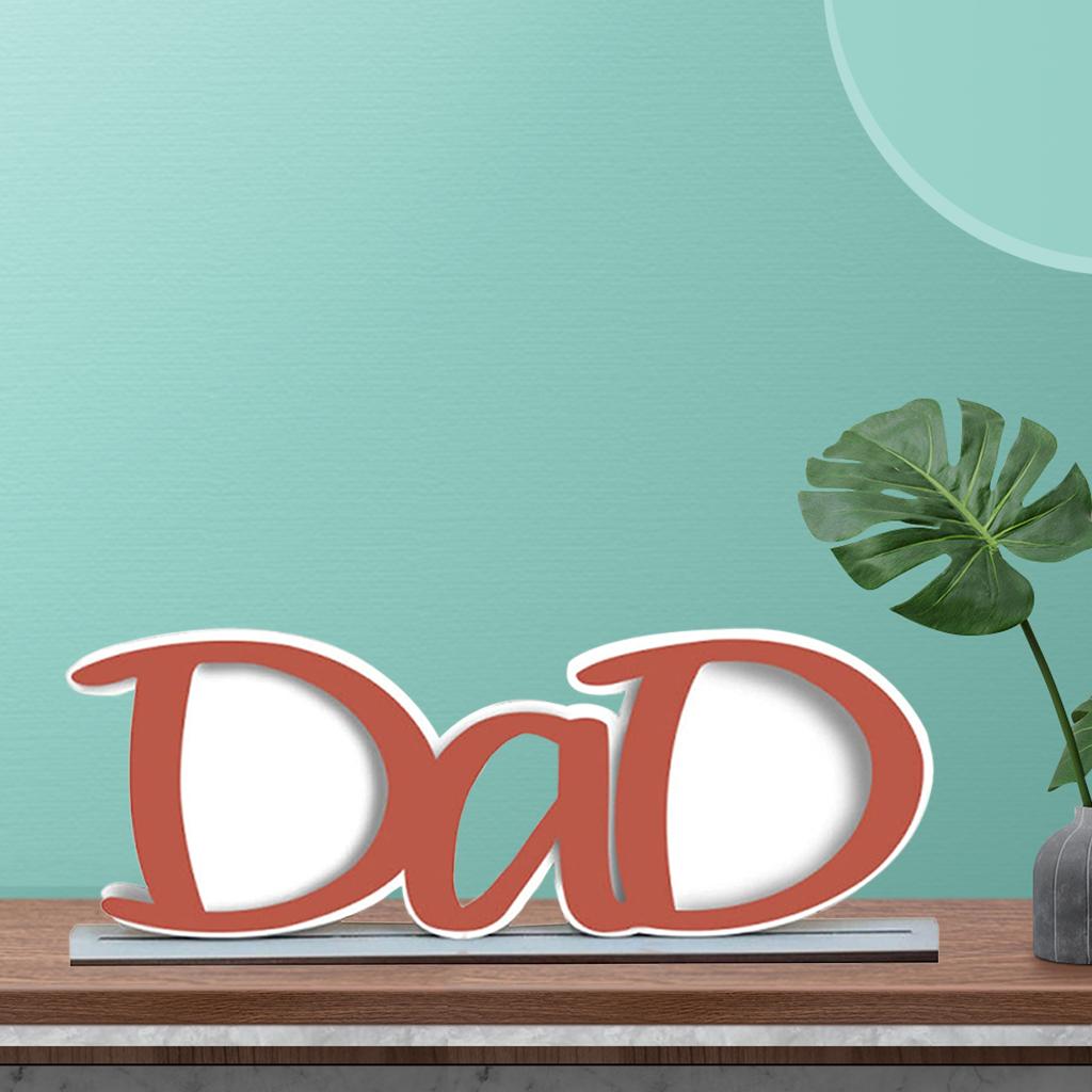 Wood Picture Frames Dad/Papa Letters Photo Clip Picture Holder Desktop Ornament Father's Day Birthday Gifts