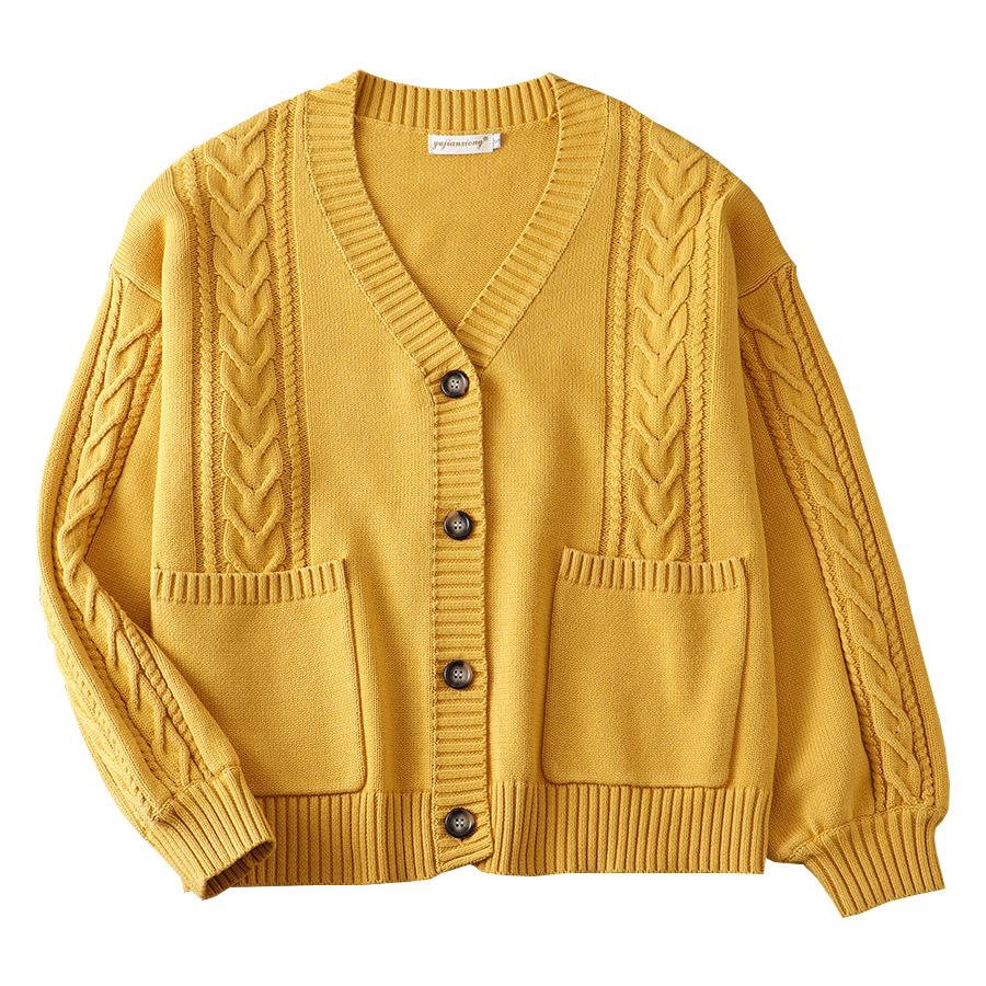 Phong Cách Mới Nhất Nhật Bản Đại Học JK Đồng Nhất Mới Áo Len Cardigan Nhiều Màu Xuân Hạ Thu Đông Rời Xoắn Cotton Nguyên Chất Dệt Kim Dày Dặn