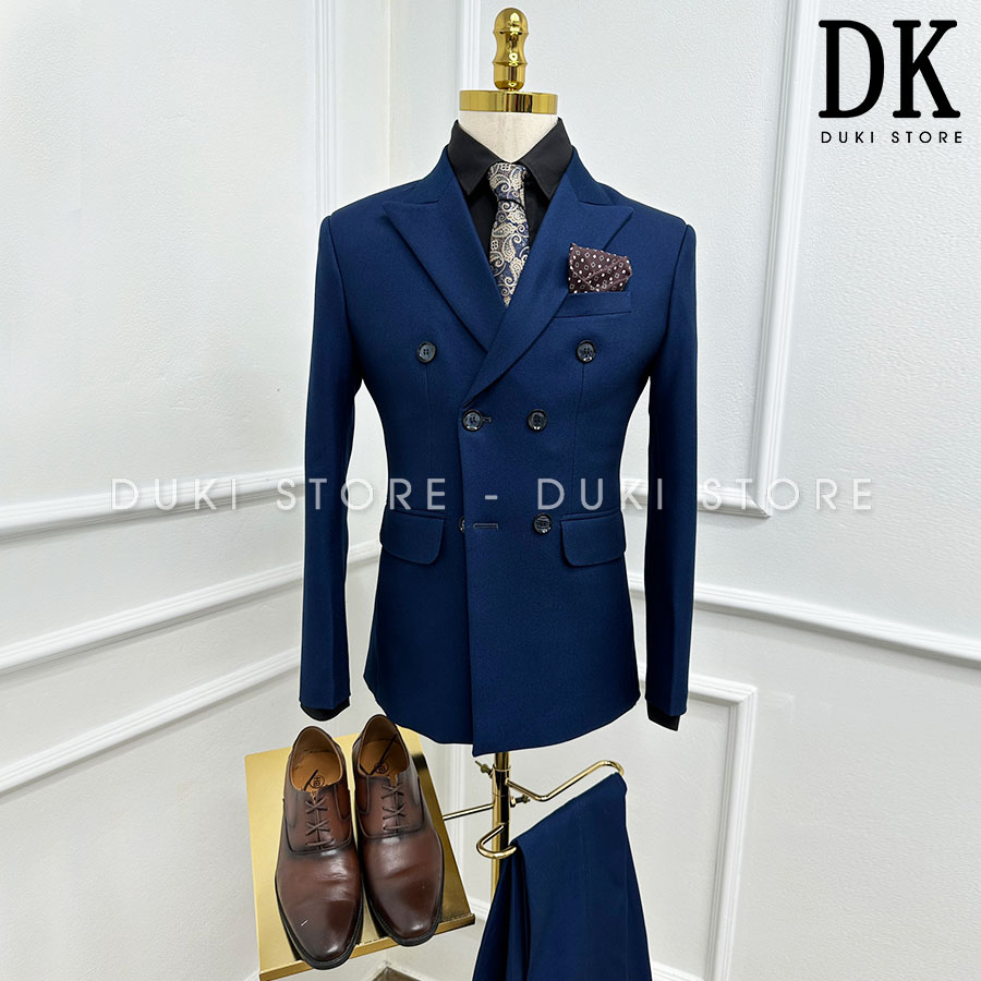 Bộ vest nam 6 cúc màu xanh navi thanh lịch DKE0101 - DUKI STORE