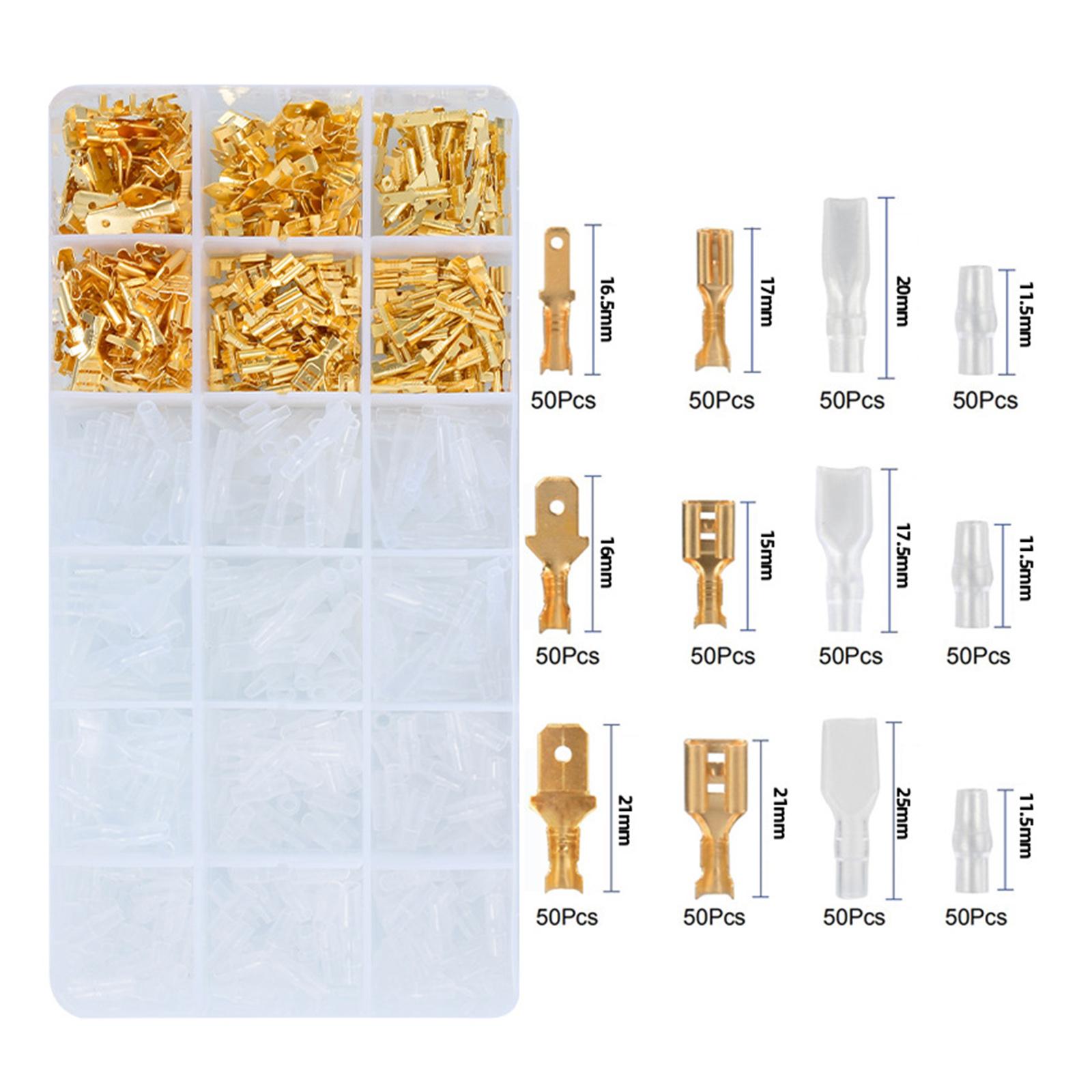 Wire Terminals Crimping Tool Kit, Self-Adjusting Automatic Ratcheting Wire Terminals Crimper Tool AWG20-10 with 600PCS Connectors