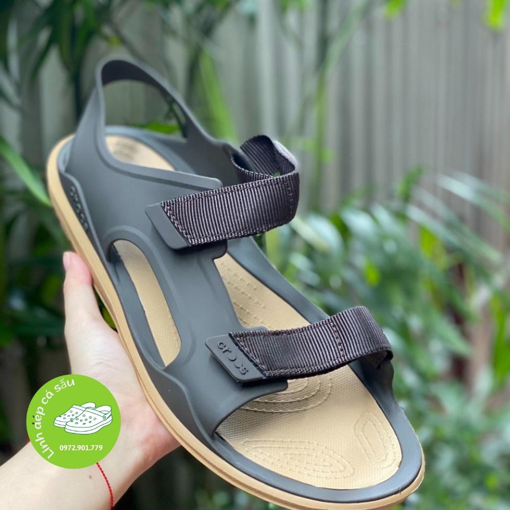 Sandal nhựa cross nam exprestion quai dán màu nâu êm, nhẹ, thoáng, hàng xịn, full box