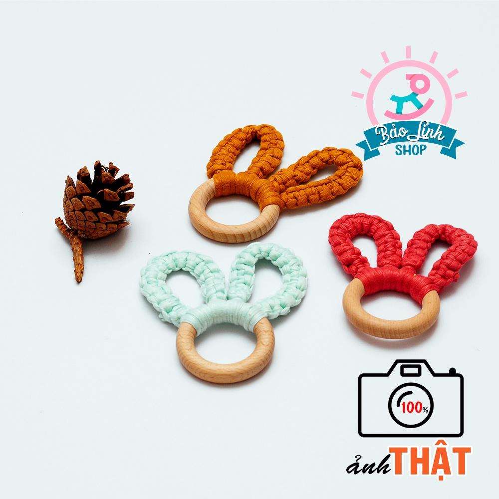Đồ chơi cho trẻ sơ sinh 3-6 tháng - Vòng gỗ handmade tập cầm nắm, gặm nướu giảm ngứa lợi