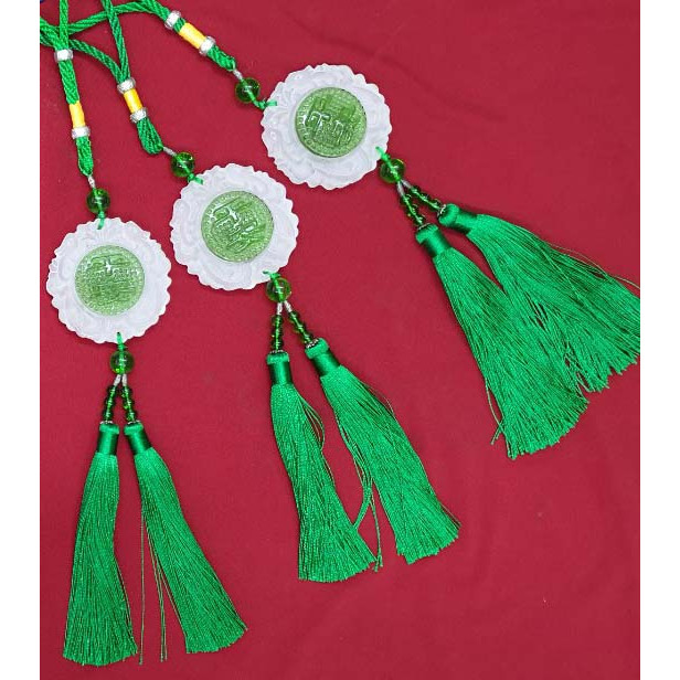 Bùa bình an - ngọc bội treo xe hơi - xanh lá