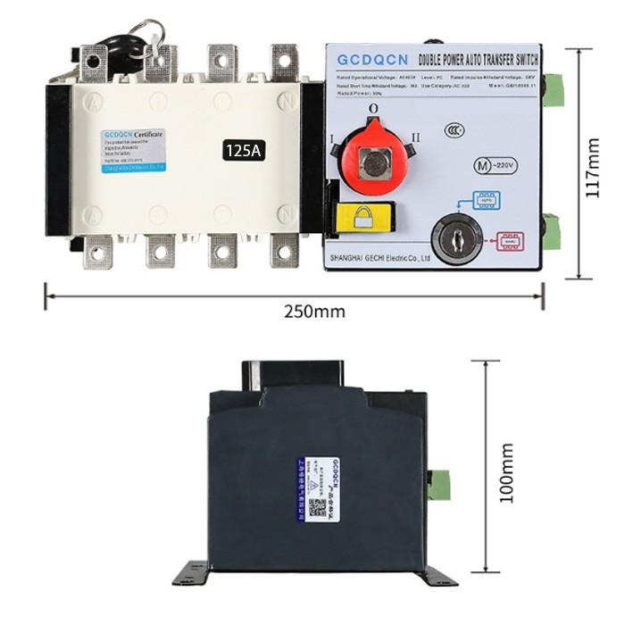 Cầu Dao Chuyển 2 Nguồn Điện Tự Động ATS 3 Pha Hoặc 1 Pha 125A ATS02-125