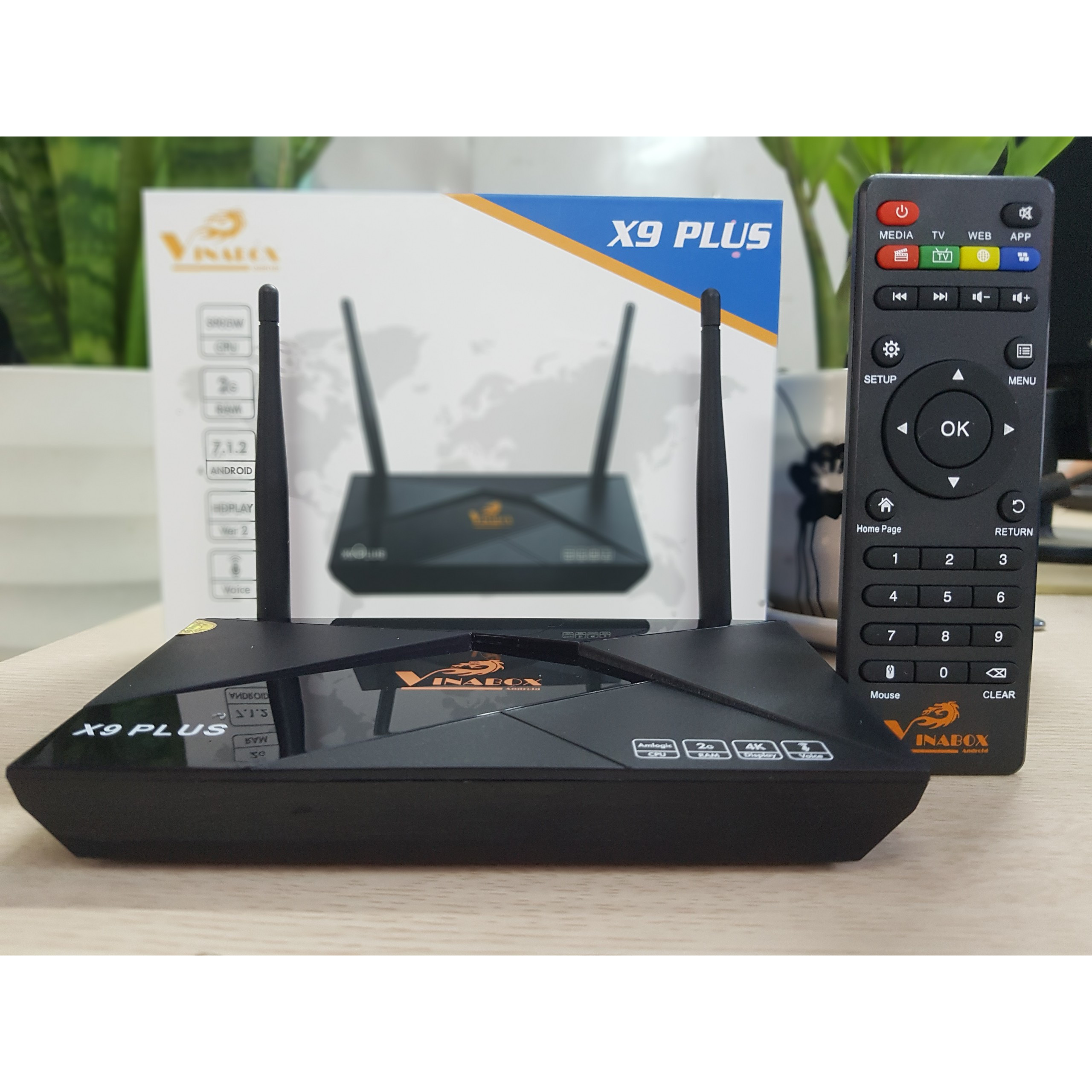 Tivi Box VINABOX X9 PLUS Bản mới 2020 -Android 7.1.2 Hỗ Trợ điều khiển GIỌNG NÓI - SẢN PHẨM CHÍNH HÃNG