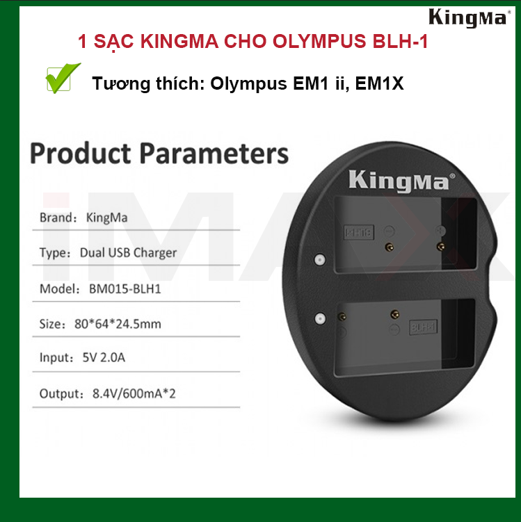 PIN MÁY ẢNH KINGMA CHO OLYMPUS BLH-1 - HÀNG CHÍNH HÃNG