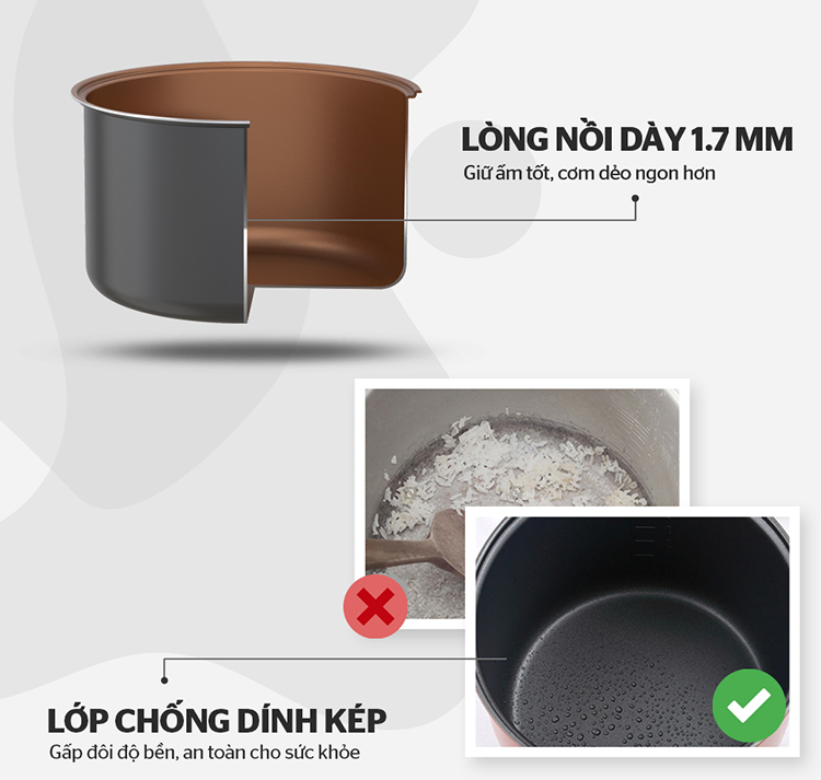 Nồi cơm điện Sunhouse SHD8305 3L - Hàng chính hãng