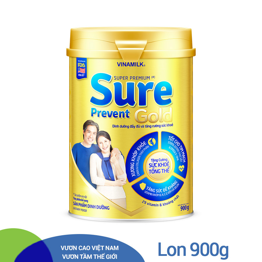 Sữa Bột Vinamilk Sure Prevent - Hộp Thiếc 900G
