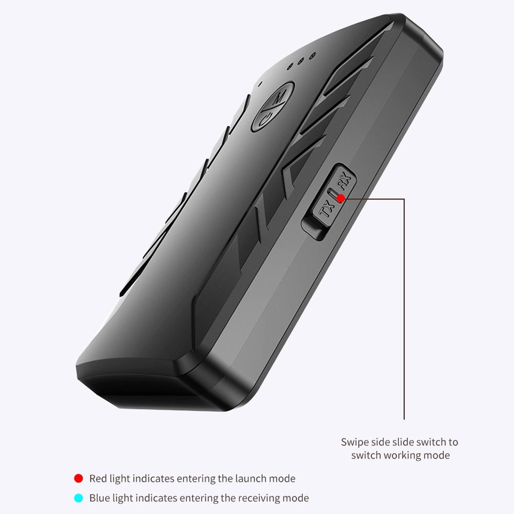 BT 5.0 Transmitter and Receiver 2-in-1 BT 3.5mm Adapter Support 2 Devices Connecting in Transmitter Mode Wide