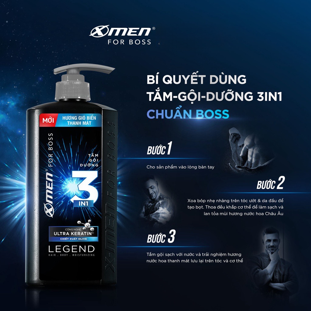 TẮM GỘI 2IN1/3IN1 XMEN FOR BOSS 850G/830G