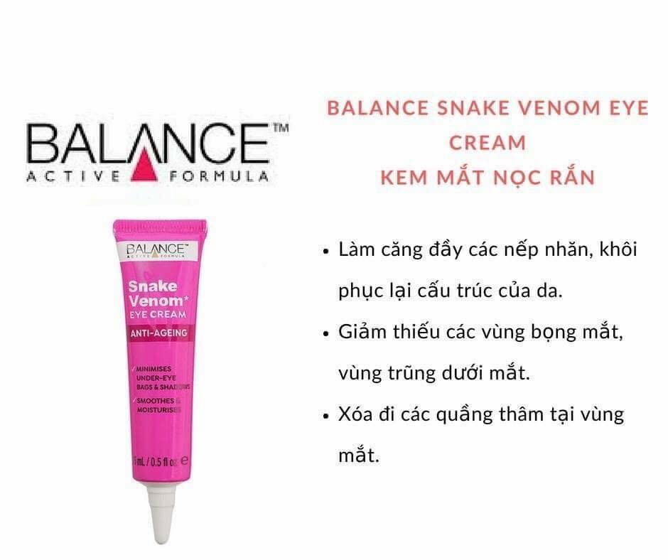 Kem Dưỡng Mắt Nọc Rắn Balance Active Formula Snake Venom Eye Cream 15ml