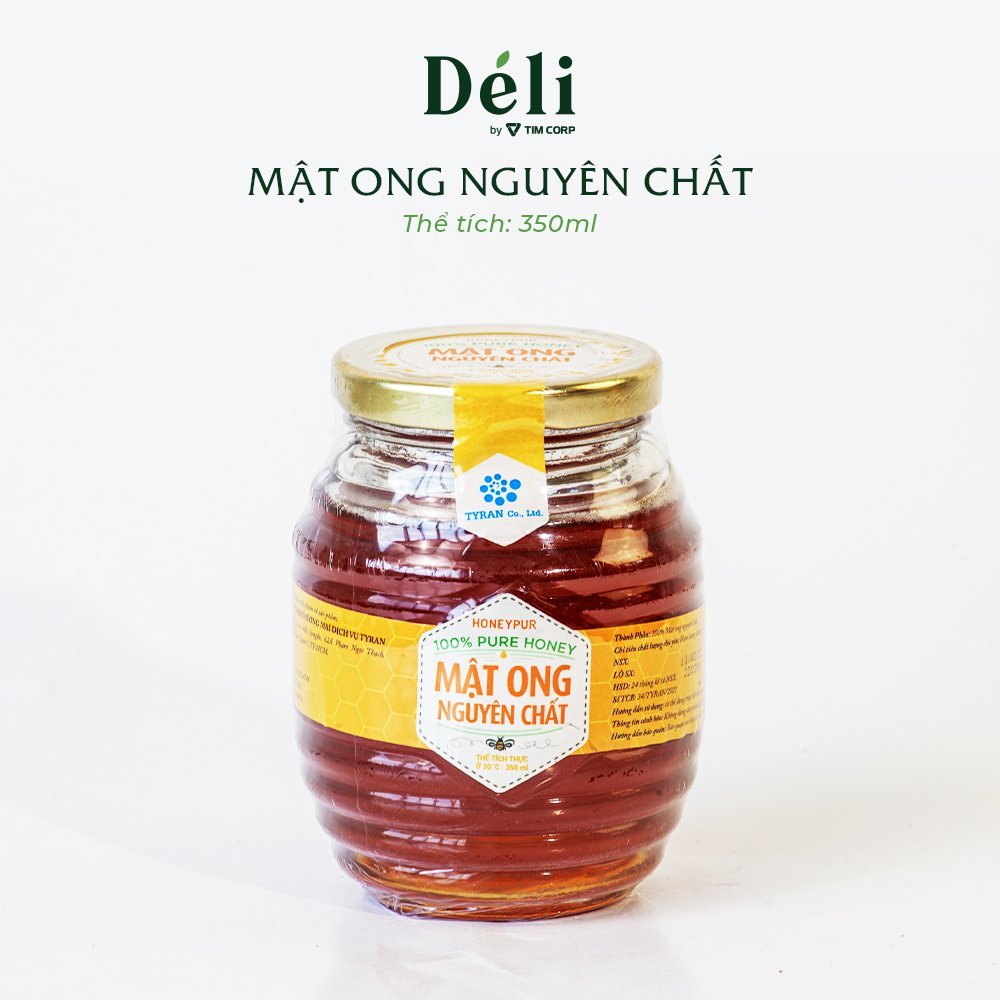 Mật ong chai thủy tinh con ong 350ml [100% NGUYÊN CHẤT HOA NHÃN] HSD: 2 năm