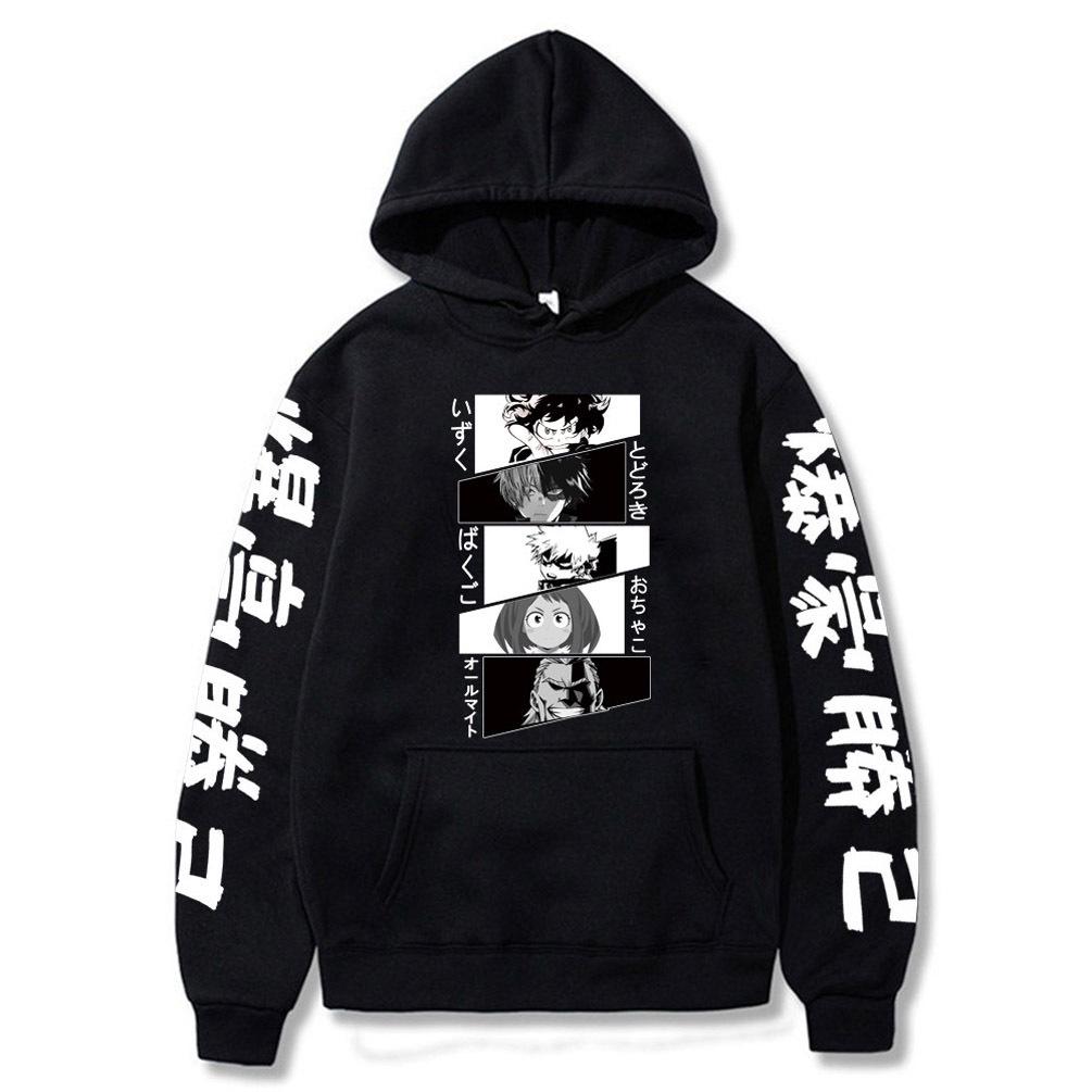 Áo hoodies hoạt hình Nhật Bản my hero academia đội đầu đội mũ trùm đầu cao cấp