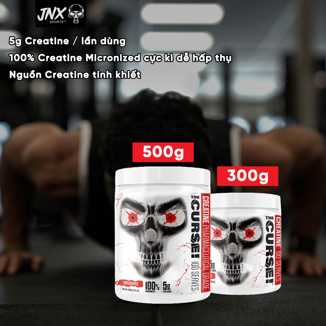 Bột JNX Sports The Curse Creatine Micronized (300g, 500g) | Hỗ Trợ Sức Bền và Sức Mạnh Cơ Bắp | Nhập Khẩu Mỹ