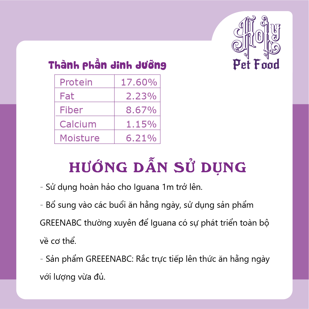 Thức ăn Iguana Trưởng Thành, Rồng Nam Mỹ trưởng thành từ 1m trở lên - Tiêu hóa tốt, Cơ thể săn chắc - hộp 230g