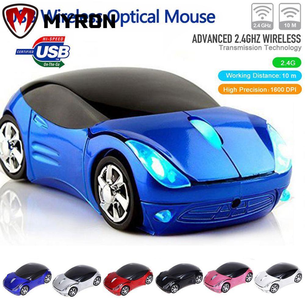 Chuột quang không dây 2.4ghz hình ô tô 3D có đèn LED nhiều màu